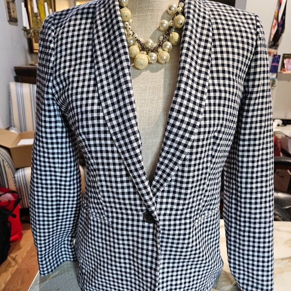 J. Crew Parke Linen Blend Working Cuffs Shawl 1-Button Blazer Jacket Size 2 - Picture 1 of 6